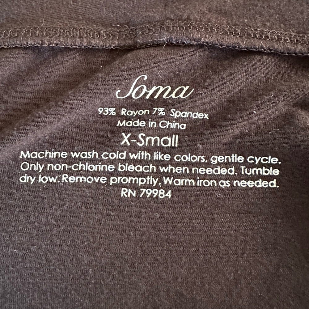 Soma Brown Cropped Bolero Shrug Open Front Stretch Cardigan XS Soft Top - Picture 3 of 3